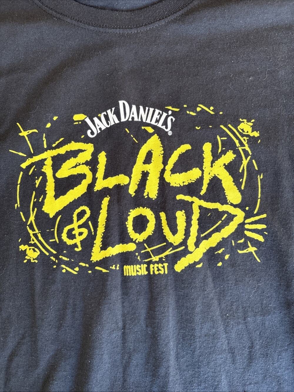 Jack Daniel's Black & Loud Music Fest Graphic T-Shirt Men's Size L Black